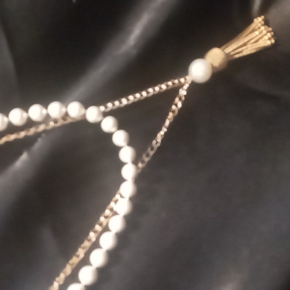 Marleylilly Jewelry - Marleylilly tassel & pearl beaded necklace. 2 necklaces layered nwt
